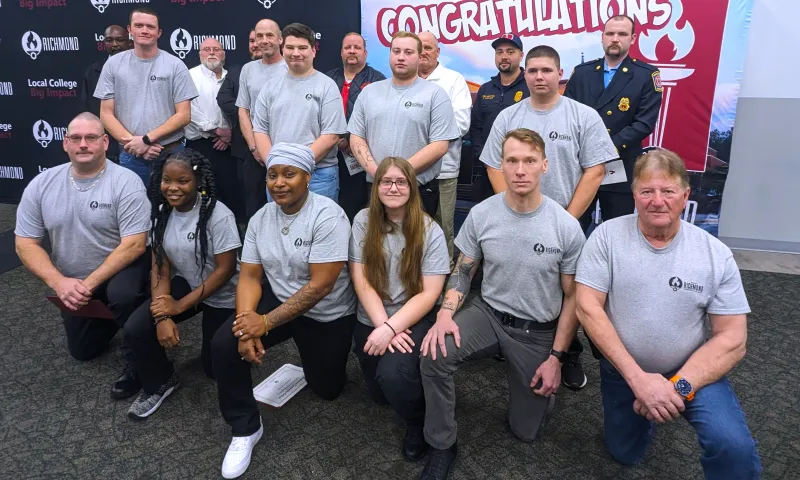 Fire Academy graduates January 2025 with instructors